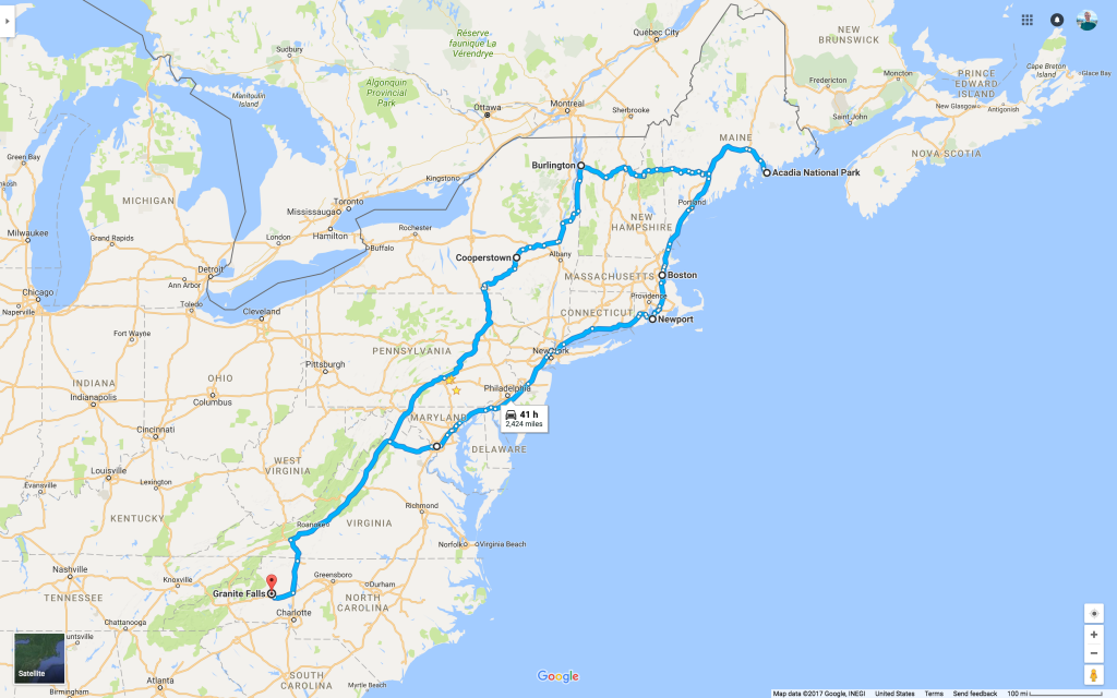 Road map - Church Trip 2017